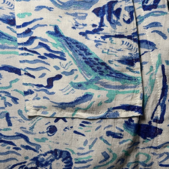 NWT Anthropologie Maeve Nautical Linen Blouse XS Coastal Ocean Print - Picture 4 of 6